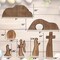 Empty Tomb Easter Scene and Cross Decoration, Wooden Easter Resurrection Scene Cross Jesus Tomb Tray Set, Jesus Nativity Scene Decor for Religious Home Office Tabletop Christian Gifts